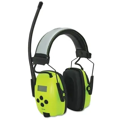 Discount Honeywell Howard Leight 1030390 Sync Hi-Vis Digital AM/FM Radio Earmuffs 25 dB Hi-Vis Green