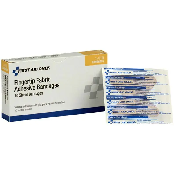 First Aid Only 1010 Fabric Bandage 1-3/4 in x 2 in Fingertip Bandage 10/Box Time-Limited