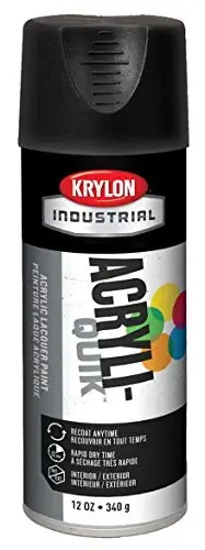 Krylon K01602A07 Acryli-Quik Acrylic Lacquer Ultra-Flat Black 12 oz Premium