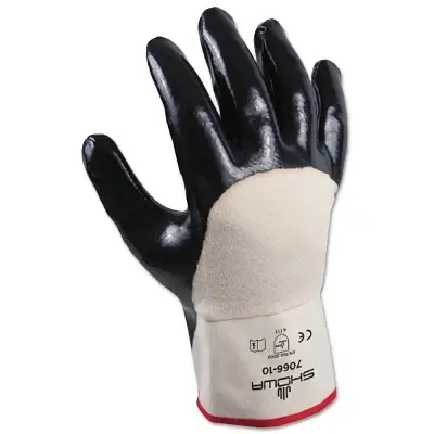 Instant Buy Showa 706610 7066 Series Gloves 10/X-Large Navy/White Palm Coated Smooth Grip