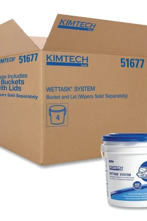 Kimtech 51677 WetTask HDPE Wiping System Bucket 1 gal 4/Carton Must Have
