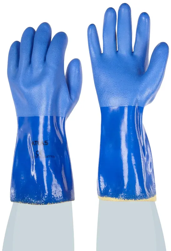 Today Only Showa KV660XXL-11 Atlas Fully Coated PVC Glove, Seamless Kevlar Liner, Cut Resistant, XXL (Pack of 12 Pairs)