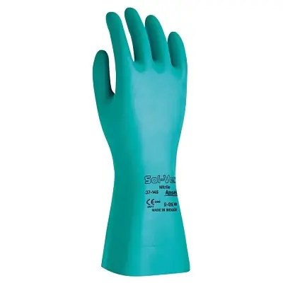 Ansell 102936 Nitrile Gloves Gauntlet Cuff Size 11 Green 15 mil Luxury