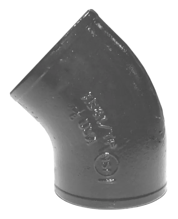 Tyler Pipe 007371 DWV Pipe Bend 6 in No-Hub End Cast Iron Professional Grade