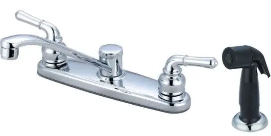 Top Pick Pioneer K-5161 Two Handle Kitchen Faucet with Spray Chrome
