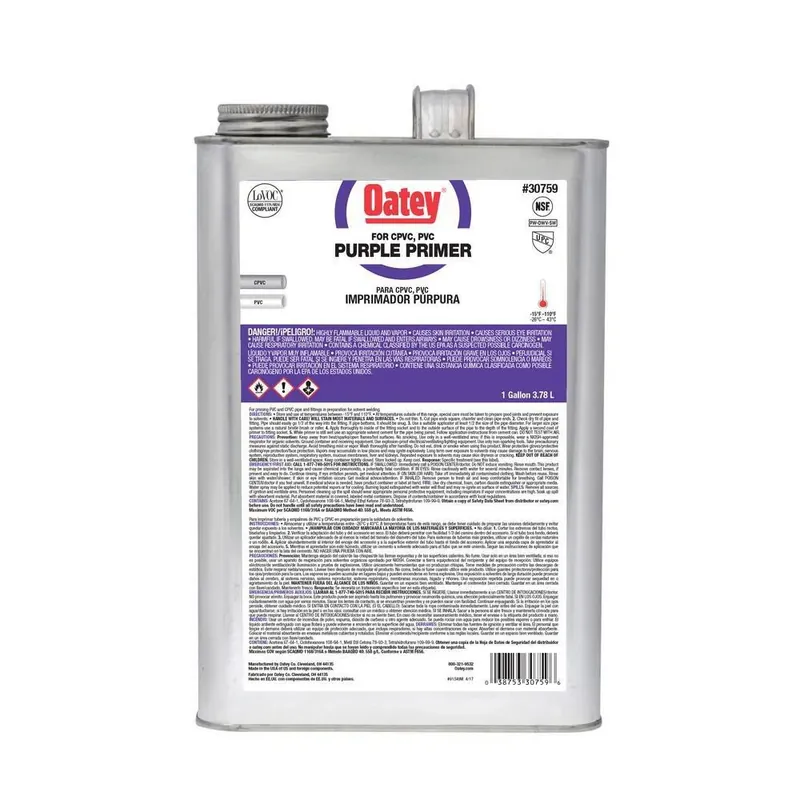 Oatey 30759 1 Gal PVC Purple Primer Reduced Price