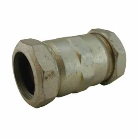 Genuine Jones Stephens C11150 1-1/2 IPS Galvanized Malleable Iron Long Pattern Compression Coupling