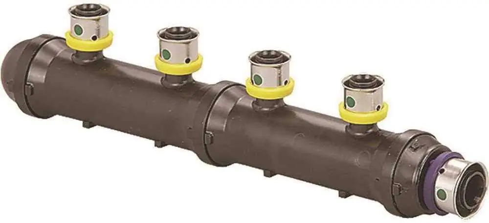 Viega 49206 PureFlow 6 Outlets Closed x 1 in. x 1/2 in. Polymer Press Manifold Limited Offer