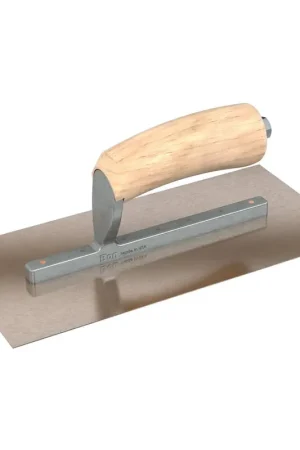 Big Sale Bon Steel City 66-137 Golden Stainless Steel Finishing Trowel Square End Short Shank 11.5 X 4 Camel Back Wood
