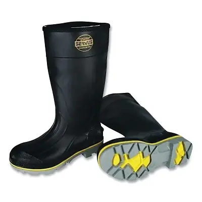 Servus 75109-150 XTP PVC Steel Toe Knee Boots 15 in H Size 15 Black/Gray/Yellow Last Chance