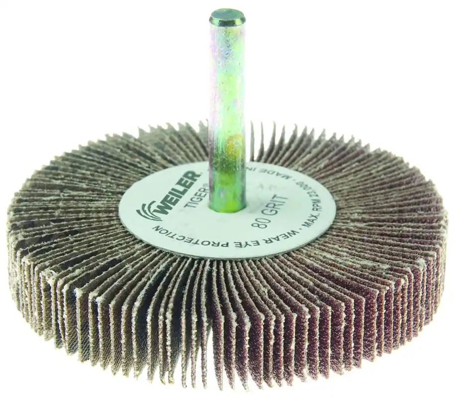 Cheap Weiler 52024 Tiger Coated Abrasive Flap Wheel 3 x 1/2, 1/4 Stem, 60 Grit, Pack of 10
