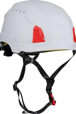 Free Returns PIP 280-HP1491RVM-01 Traverse Vented Industrial Climbing Helmet With MIPS Technology ABS Shell EPS Foam Impact Liner HDPE Suspension 4-Point Chin Strap ANSI II White