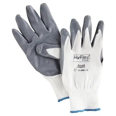 Best Seller Ansell 103346 11-800 Nitrile Foam Palm Coated Gloves Size 11 Gray White