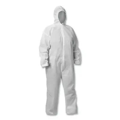 Authentic KLEENGUARD 68967 KGA20 Lightweight Coverall Hooded Zip Front Elastic Wrists and Ankles 4X-Large