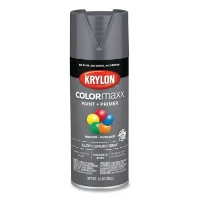 Big Sale Krylon K05539007 COLORmaxx Paint Primer Spray Paint 12 oz Smoke Gray Gloss