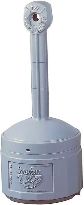 Justrite 26800 Cease-Fire Cigarette Butt Receptacle 4 Gallons Gray Clearance