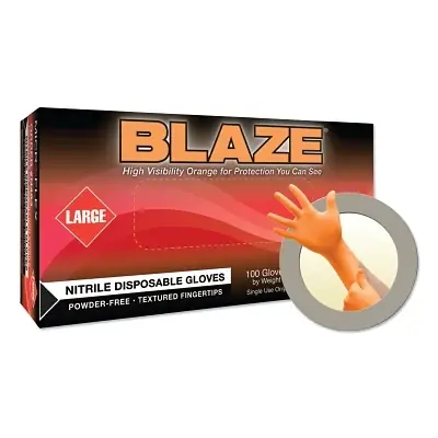 Microflex N483 Blaze N48 Nitrile Exam Gloves Large Orange Next Day Delivery