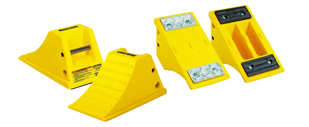 Checkers AT3512-RP-Y All Terrain Chock with Rubber Pad 15.5 x 8.5 x 8.25 Yellow While Supplies Last