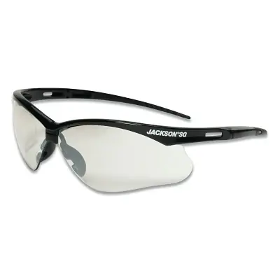 Jackson Safety 50004 SG Series Safety Glasses Universal Size Indoor/Outdoor Lens Black Frame Hardcoat Anti-Scratch Genuine