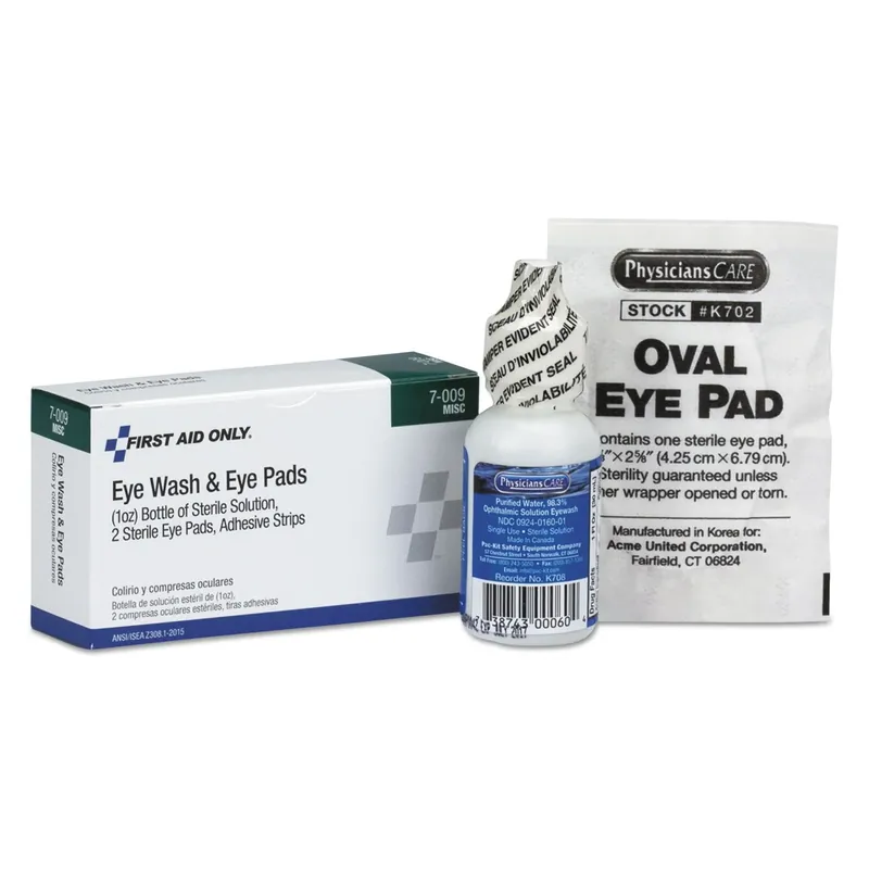 Seasonal Sale First Aid Only 7-009 Eye Wash Kit 1 oz with Eye Pads and Adhesive Strips