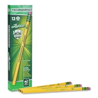 Dixon Ticonderoga 13304 Laddie Woodcase Pencil With Eraser Yellow Barrel Dozen Cheap