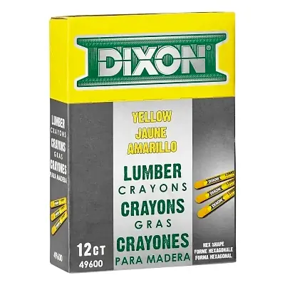 Professional Grade Dixon Ticonderoga 49600 Lumber Crayon 1/2 in dia x 4-1/2 in L Yellow