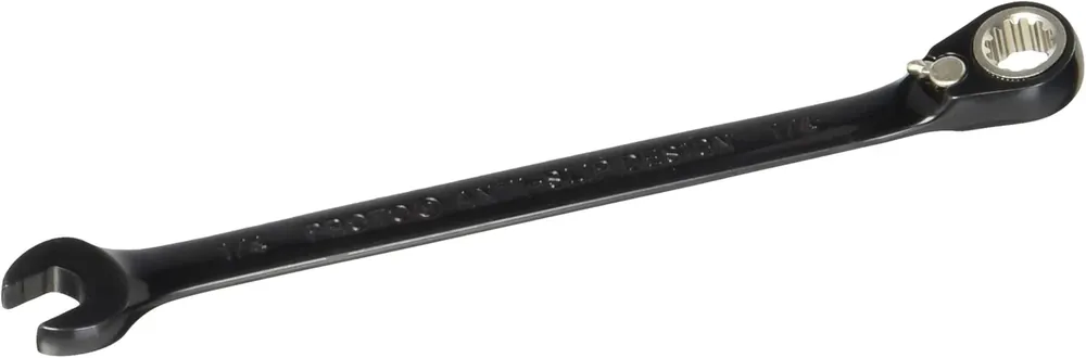 Limited Offer Proto JSCV08 Black Chrome Combo Reversible Ratchet Wrench 1/4 - Spline