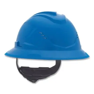 MSA 10215830 V-Gard C1 Hard Hat Fas-Trac III 4 Point Ratchet Vented Blue Best Seller