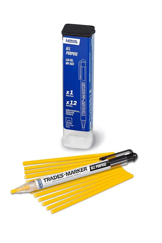 Markdown Markal 96131 Trades Marker 1 Holder 12 Refills Yellow