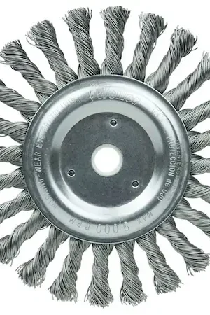 Weiler 8565 Cable Twist Knot Wire Wheel 6 inch Diameter 0.023 inch Steel Wire 9000 RPM Time-Limited