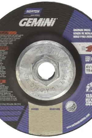 Affordable Norton 66252843593 Gemini Depressed Center Abrasive Wheel, 5/8-11 Hub, 4-1/2 Diameter x 1/4 Thickness (Pack of 10)
