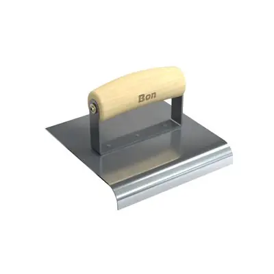 Bon 12-452 Stainless Steel Sidewalk Edger 6 x 6 3/4 Radius 7/8 Depth Wood Wave Handle Reduced Price