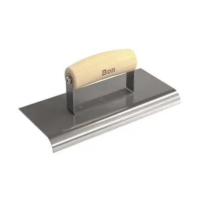 Affordable Bon 12-456 Stainless Steel Sidewalk Edger - 9 x 4 - 3/4 Radius 3/4 Depth - Wood Wave Handle