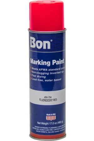 Bon 84-794 Marking Paint Fluorescent Red 20 oz (12/PKG) Fresh Stock