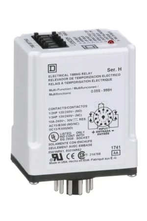 Square D 9050JCK70V14 Timer Relay 24 VAC/VDC 10A DPDT Plug-In Weekend Sale