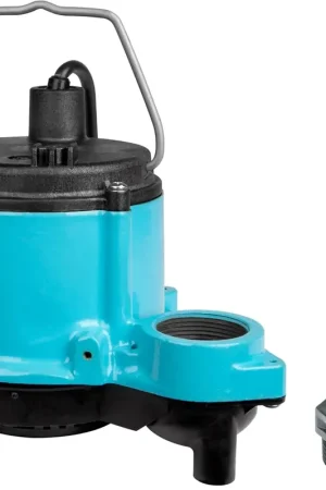 Little Giant 506271 6-CIM-R Manual Submersible Sump Pump 115 Volt 1/3 HP 46 GPM with 10-Foot Cord Blue Trusted Brand