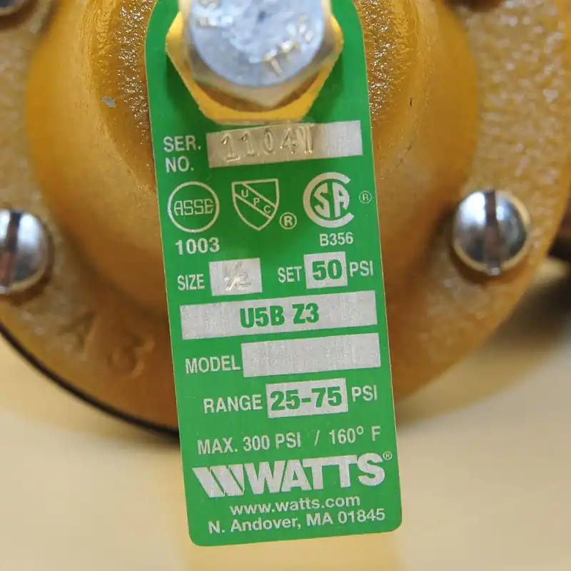 Place Order Watts 0009100 Series LFU5B-Z3 1/2 Inch Pressure Reducing Valve Lead-Free