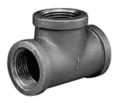 Free Returns Matco-Norca ZMBT09 Black Malleable Iron Tee 2-1/2 FPT x FPT x FPT 150 PSI