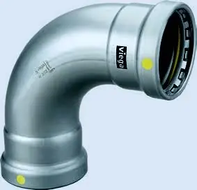 Trending Viega 28605 MegaPressG 3 inch 90 Degree Elbow Press Connection Zinc-Nickel Coated