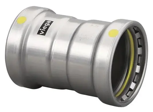 Viega 28775 MegaPressG Straight Coupling with Stop 3 Inch 200 PSI Zinc/Nickel Coated Carbon Steel Holiday Sale
