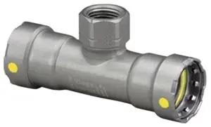 VIEGA 25486 MEGAPRESSG 1-1/4 INCH X 1-1/4 INCH X 1/2 INCH TEE PRESS X PRESS X FPT LEAD FREE ZINC-NICKEL COATED CARBON STEEL High Quality