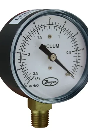 Dwyer LPG4-D8122N 2.5 Low Pressure Gauge 0-15 WC 1/4 NPT Bottom Mount Authentic