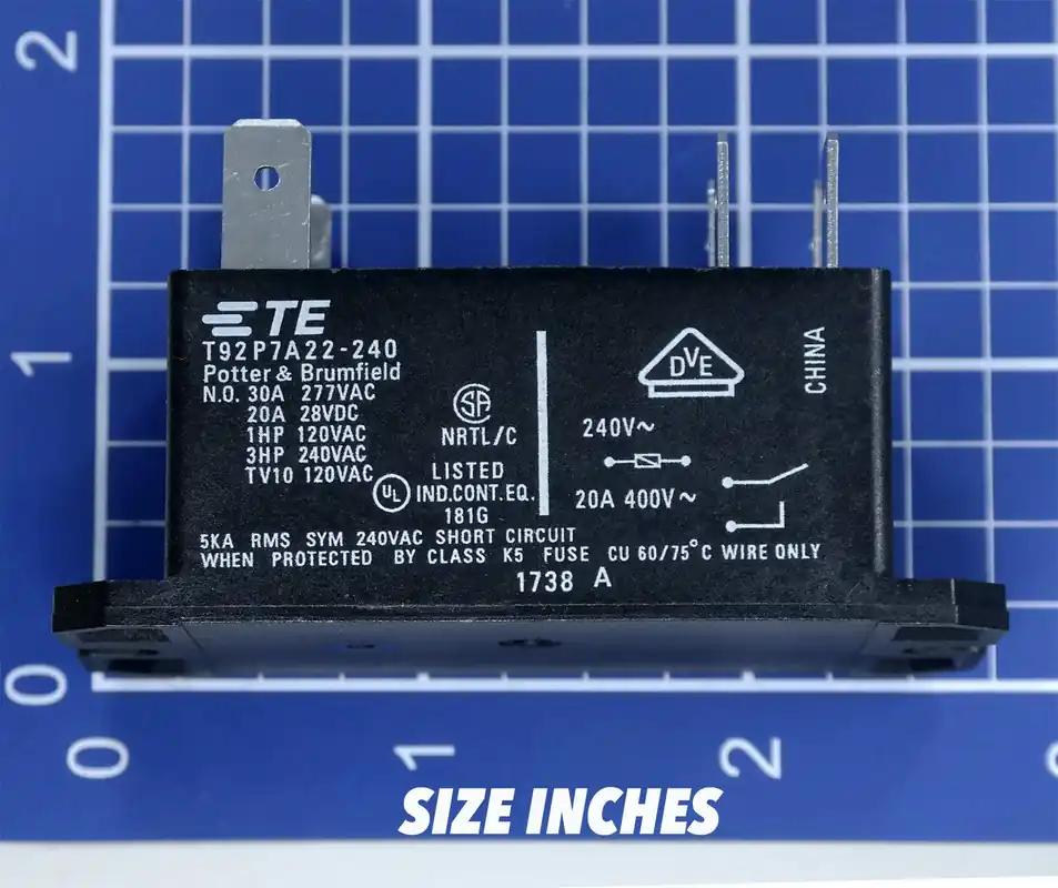 Same Day Shipping TE Connectivity T92P7A22-240 Relay 240V DPST-NO FlangeMount